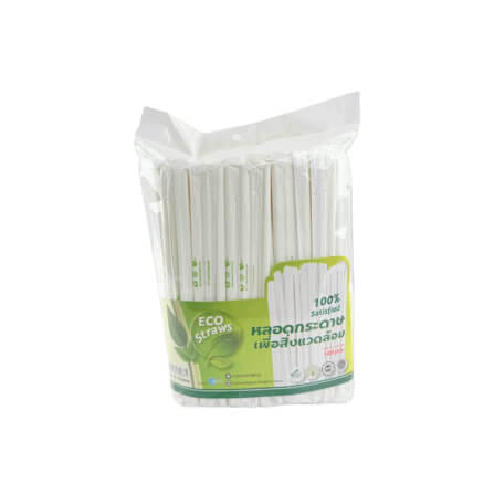 หลอดเยื่อพืชห่อกระดาษ SCP PACKING สีขาว ไม่พิมพ์ลาย (200ชิ้น/แพ็ก)_1